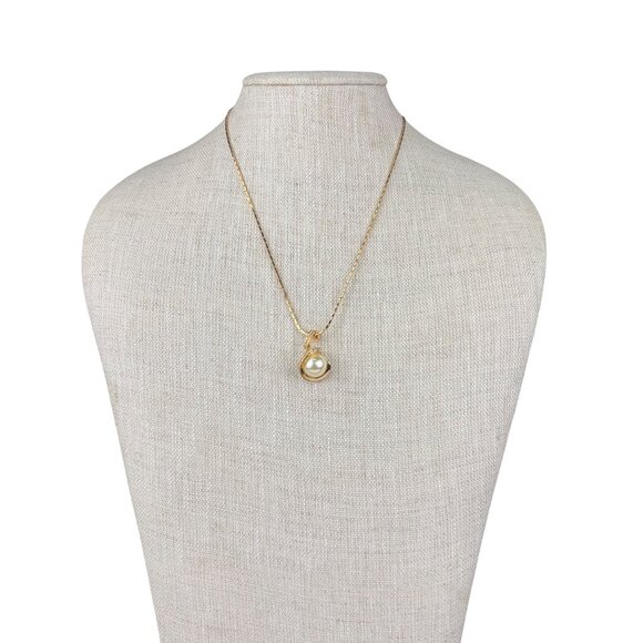 18K RGP Gold Filled Women Gold Tone Faux Pearl Necklace & Earrings Jewelry Set - Picture 2 of 7